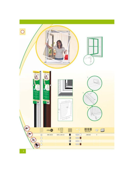 Moskitiera okno alu 100x120 biała