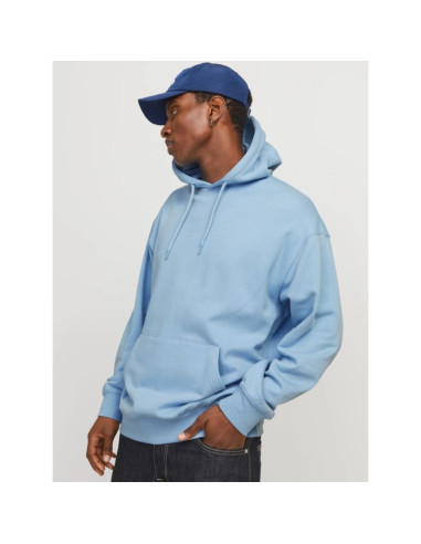 Jack&jones męska bluza z kapturem jjestar basic sweat hood noos 12257852 chambray blue