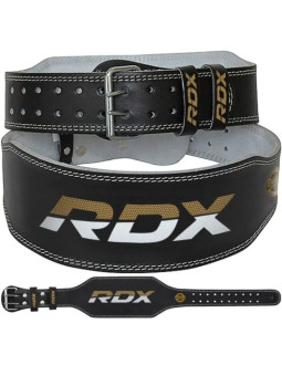 Pas kulturystyczny do ćwiczeń skórzany ze skóry 4“ złoty - rdx s 2