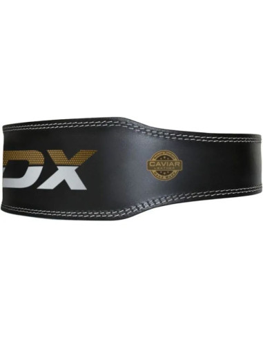 Pas kulturystyczny do ćwiczeń skórzany ze skóry 4“ złoty - rdx s