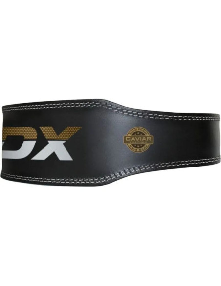 Pas kulturystyczny do ćwiczeń skórzany ze skóry 4“ złoty - rdx s