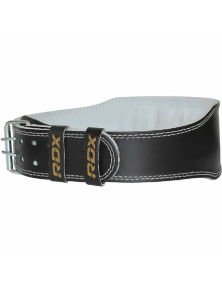 Pas kulturystyczny do ćwiczeń skórzany ze skóry 4“ złoty - rdx s