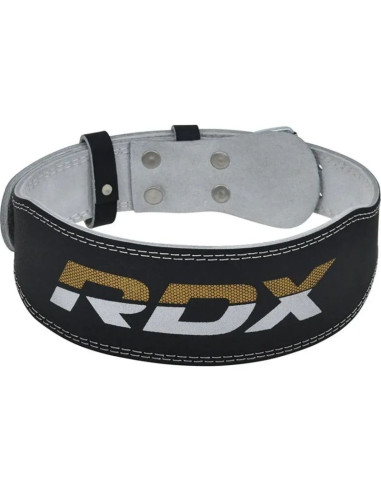 Pas kulturystyczny do ćwiczeń skórzany ze skóry 4“ złoty - rdx s