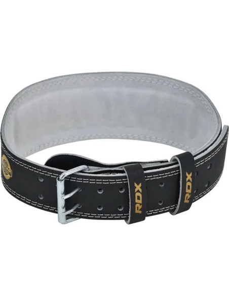 Pas kulturystyczny do ćwiczeń skórzany ze skóry 4“ złoty - rdx s