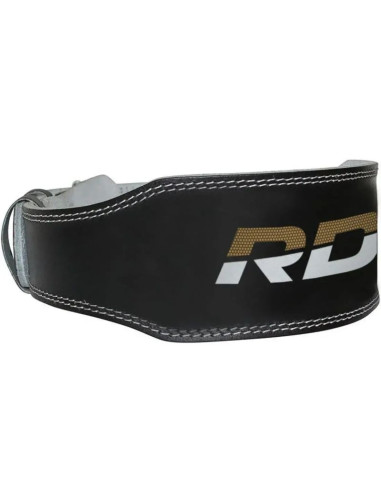 Pas kulturystyczny do ćwiczeń skórzany ze skóry 4“ złoty - rdx s