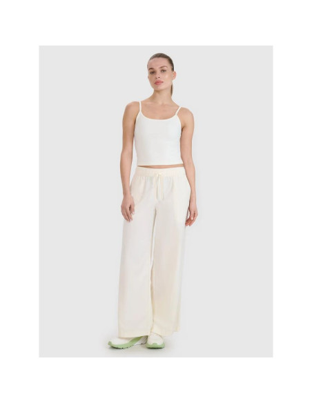 Spodnie damskie casual z szerokimi nogawkami 4f 4fwss25ttrof1012-11s