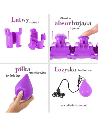 Zestaw hula hop hhw12 violet z wypustkami i obciążnikiem hms + pas br163 black plus size