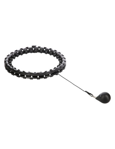 Zestaw hula hop hhw12 black z wypustkami i obciążnikiem hms + pas br163 black plus size