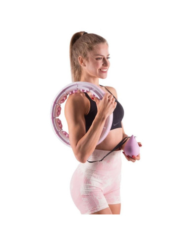 Hula hop hms hhw06 z wypustkami, obciążnikiem i licznikiem różowy