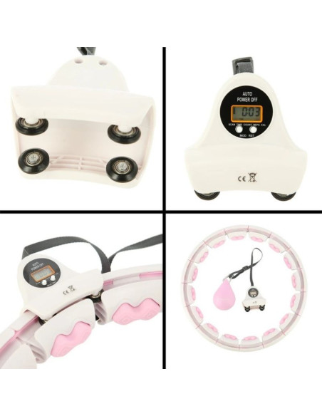 Hula hop hms hhw06 z wypustkami, obciążnikiem i licznikiem różowy