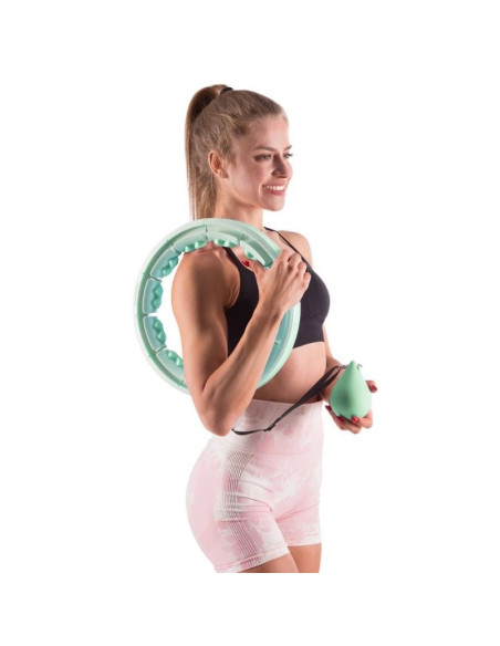 Hula hop hms hhw06 z wypustkami, obciążnikiem i licznikiem zielony