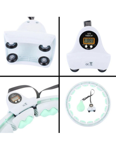 Hula hop hms hhw06 z wypustkami, obciążnikiem i licznikiem zielony