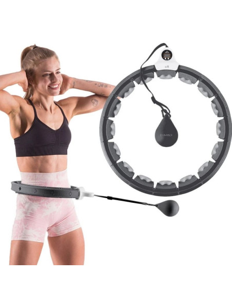 Hula hop hms hhw06 z wypustkami, obciążnikiem i licznikiem czarny