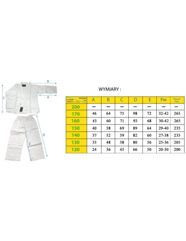 Kimono enero professional karate 120cm 8oz