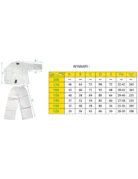 Kimono enero professional karate 120cm 8oz