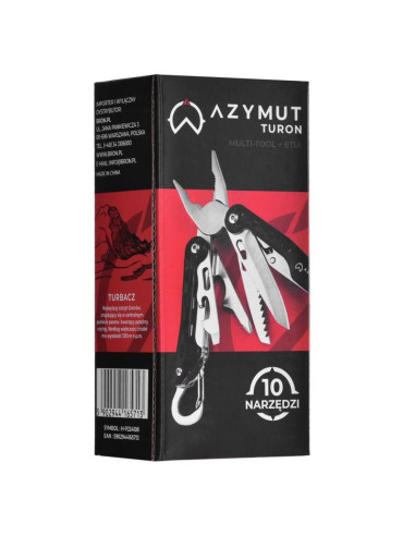 Multitool azymut turon - 10 narzędzi + karabińczyk +kabura do pasa (h-p224108)