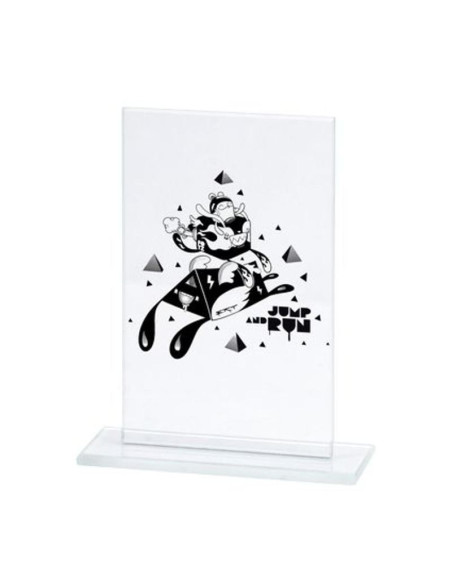 Trofeum szklane grawerowane + wypełnienie farbą