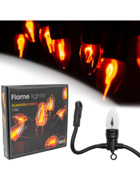 Oświetlenie łańcuch świetlny imitujący płomień 10led