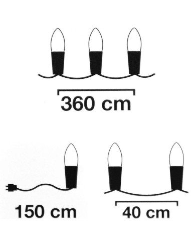 Oświetlenie łańcuch świetlny imitujący płomień 10led