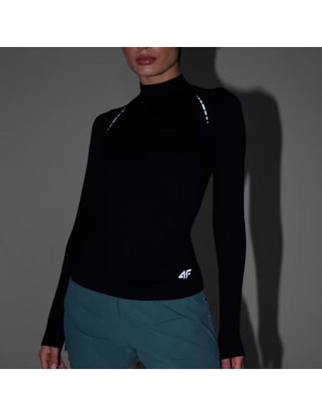 Koszulka damska longsleeve 4f f419 głęboka czerń 4fwaw25tflof419 20s