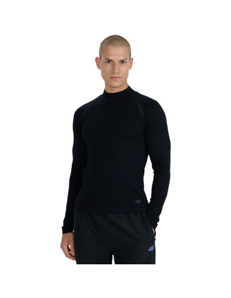 Koszulka męska longsleeve 4f m417 głęboka czerń 4fwaw25tflom417 20s