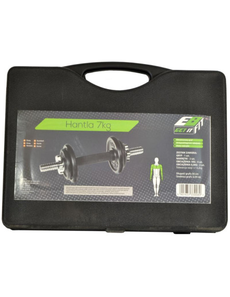 Hantla żeliwna 7 kg walizka eb fit