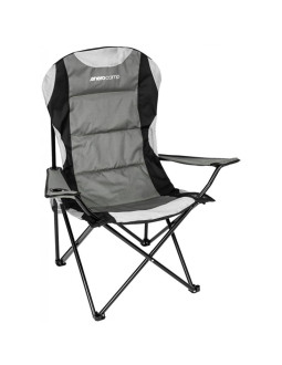 Krzesło turystyczne składane lux 60x60x105cm szaro-czarne