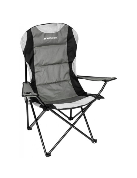 Krzesło turystyczne składane lux 60x60x105cm szaro-czarne