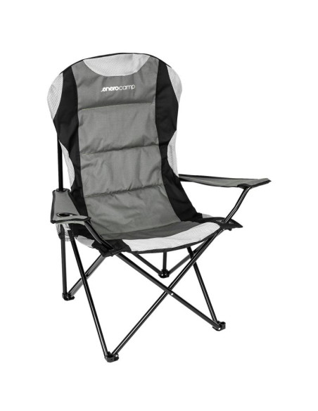 Krzesło turystyczne składane lux 60x60x105cm szaro-czarne