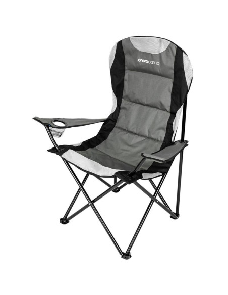 Krzesło turystyczne składane lux 60x60x105cm szaro-czarne