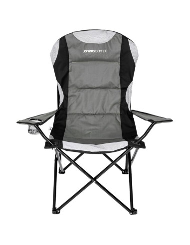 Krzesło turystyczne składane lux 60x60x105cm szaro-czarne