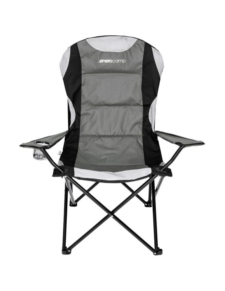 Krzesło turystyczne składane lux 60x60x105cm szaro-czarne