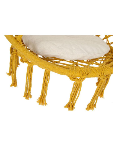 Hamak ażurowy fotel wiszący bocianie gniazdo 80x60cm z poduszką miodowy