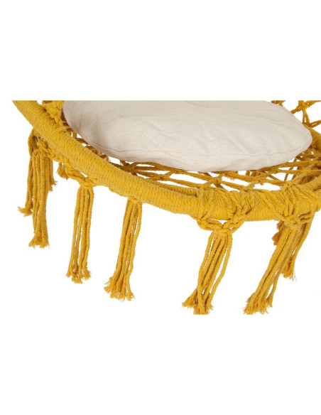 Hamak ażurowy fotel wiszący bocianie gniazdo 80x60cm z poduszką miodowy