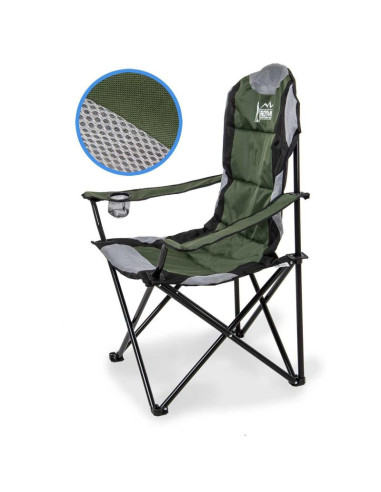 Krzesło turystyczne składane lux 60x60x105cm zielono-czarne