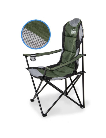 Krzesło turystyczne składane lux 60x60x105cm zielono-czarne
