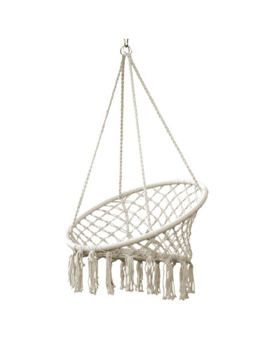 Hamak ażurowy fotel wiszący bocianie gniazdo 80x60cm ecru