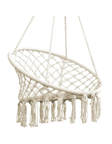 Hamak ażurowy fotel wiszący bocianie gniazdo 80x60cm ecru
