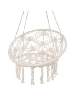 Hamak ażurowy fotel wiszący bocianie gniazdo 80x60cm biały new styl 2