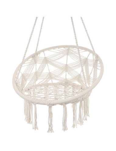 Hamak ażurowy fotel wiszący bocianie gniazdo 80x60cm biały new styl