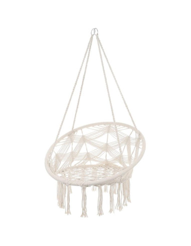 Hamak ażurowy fotel wiszący bocianie gniazdo 80x60cm biały new styl