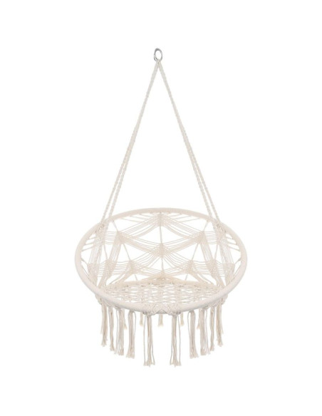 Hamak ażurowy fotel wiszący bocianie gniazdo 80x60cm biały new styl