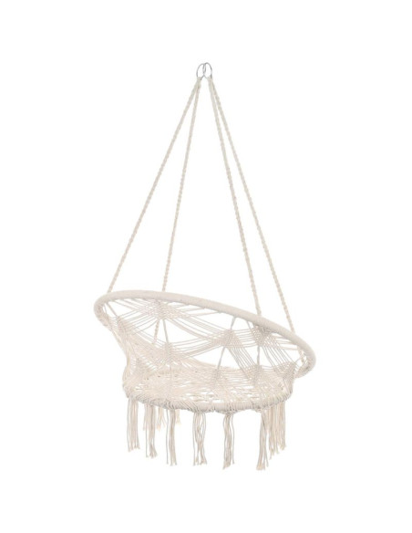 Hamak ażurowy fotel wiszący bocianie gniazdo 80x60cm biały new styl