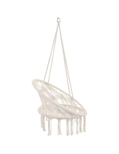 Hamak ażurowy fotel wiszący bocianie gniazdo 80x60cm biały new styl