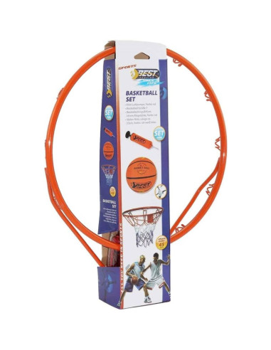 Obręcz do kosza 45cm z piłką i pompką best sporting