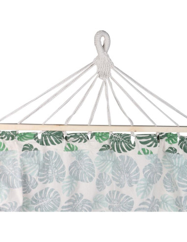 Hamak ogrodowy 2 osobowy 200x150cm z drążkiem i  z frędzlami miami natura jungle