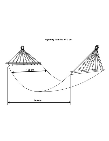 Hamak ogrodowy 2 osobowy 200x150cm z drążkiem i  z frędzlami miami natura jungle