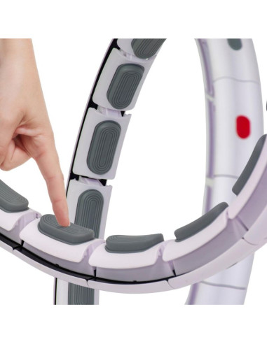 Hula hop z masażerem obciążeniem i licznikiem biało szary enero fit