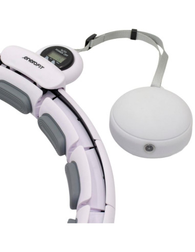 Hula hop z masażerem obciążeniem i licznikiem biało szary enero fit