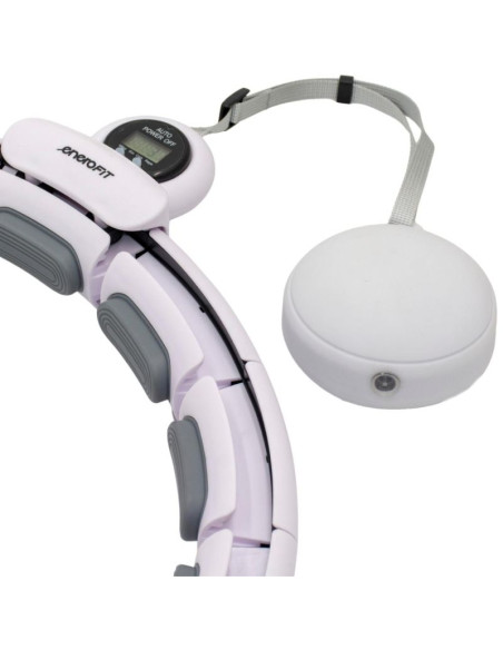 Hula hop z masażerem obciążeniem i licznikiem biało szary enero fit